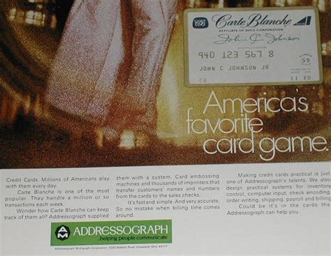 1970 Addressograph advertisement, with Carte Blanche Credit Card | eBay