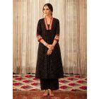 Rust Bandhej Printed Cotton Kurta