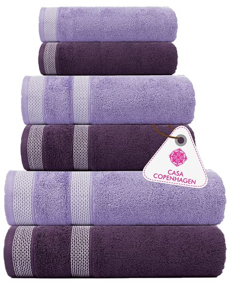 Casa Copenhagen Premium Solitaire 6 pcs Towel Set (2 King Size Bath ...