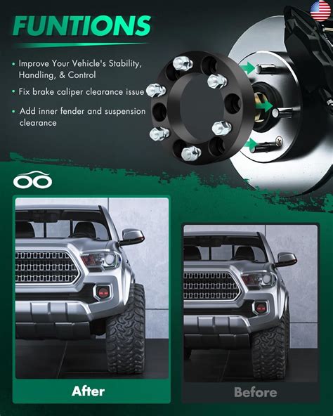 SCITOO 4Pcs Wheel Adapters 1.5 inch 6x5.5 to 6x135 Bore 108mm Studs ...