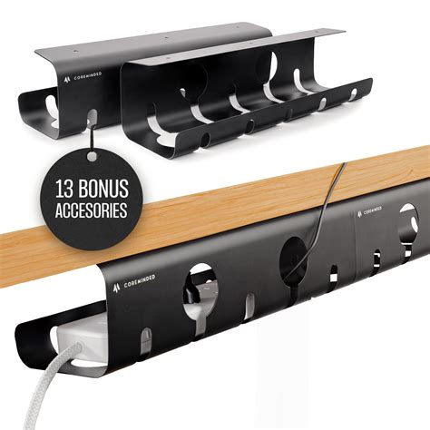 Snapklik.com : No-Drill Under Desk Cable Management Tray - 2-Pack Wire ...