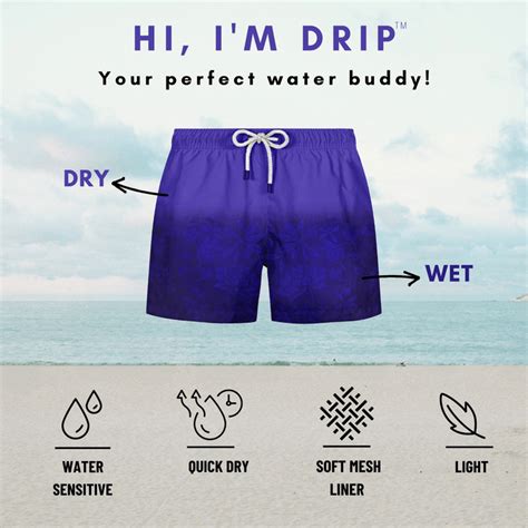 Drip | Purple Water Reactive Shorts - SHORTSCAPE