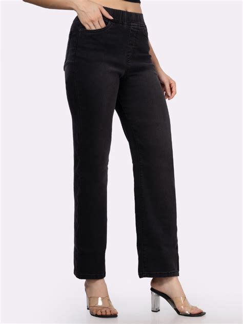 Charcoal Straight Fit Jeggings – Saffron Threads