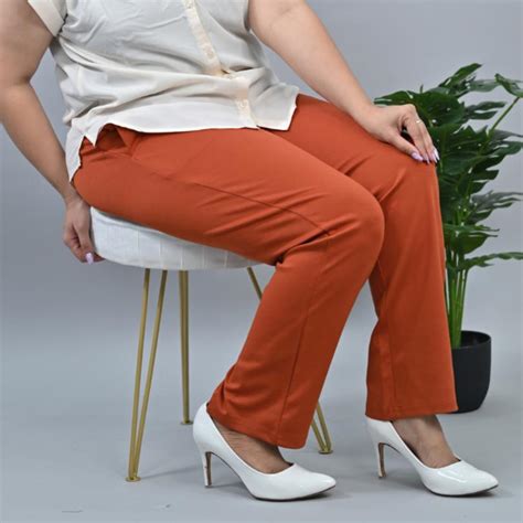 Rust plus size cigarette pencil pants & trousers for women xxxxl to xxxxxl.