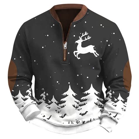 Adeawade Christmas Sweatshirts For Men Long Sleeve Tops Xmas Fall And ...