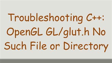 Image result for Cannot Open Include File GL Glut.h