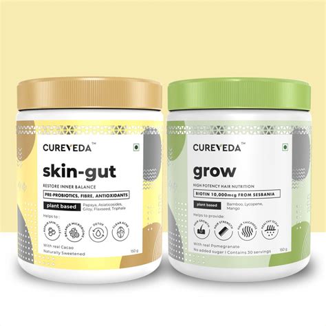 Buy Skin & Hair Glow Supplement - Cureveda Youth Grow Skin Nutrition ...