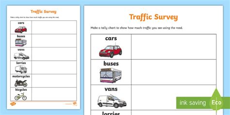 Traffic Survey Worksheet / Worksheet