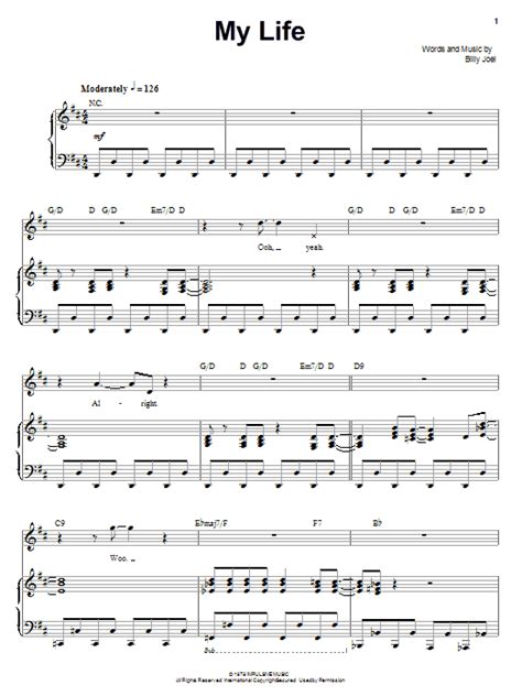 Billy Joel: My Life - Piano & Vocal | Sheetmusicdirect.com