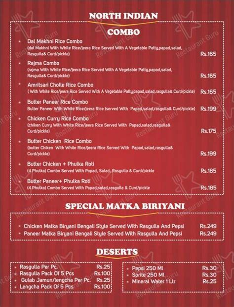 Menu at The Great Hungry Box, Bengaluru