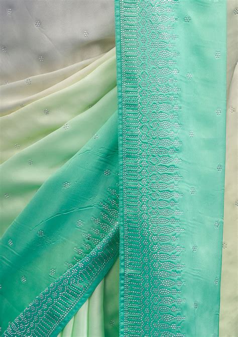 Buy Grey Stonework Satin Saree - Koskii