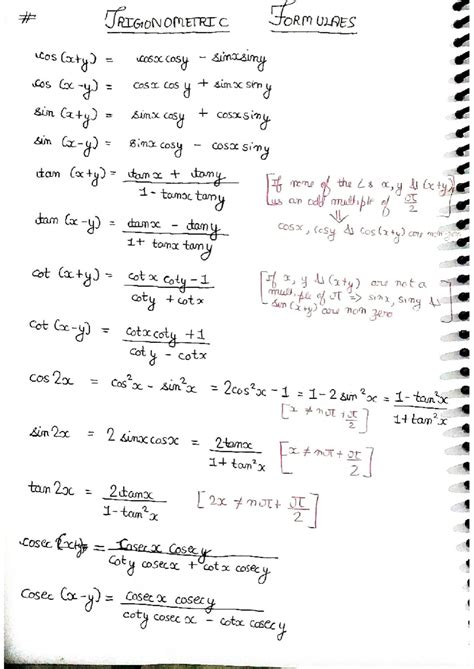 JEE Special: Essential Trigonometric Formulas and Identities - Studocu
