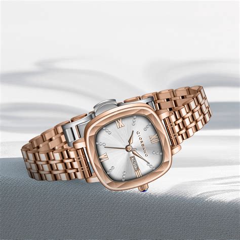 Giordano Elegant Square Watch for Women – Crystal & Roman Hour Markers ...