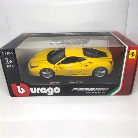 Jual diecast mobil Ferrari 488 gtb 1:24 burago bahan besi original ...
