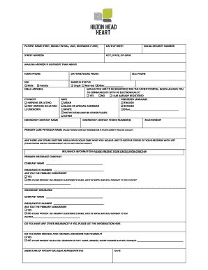 Fillable Online PATIENT NAME (FIRST, MIDDLE INITIAL, LAST, NICKNAME IF ...