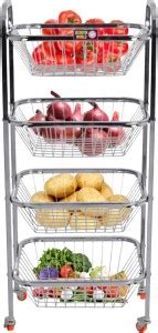 Decoration world Square Fruit & Vegetable Trolley 4 Wheels Vegetable ...