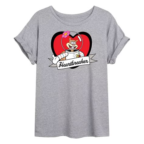 Juniors' SpongeBob Sandy "Heartbreaker" Oversized Graphic Tee