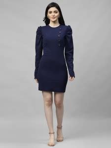 ATHENA Women Bodycon Blue Dress - Buy ATHENA Women Bodycon Blue Dress ...