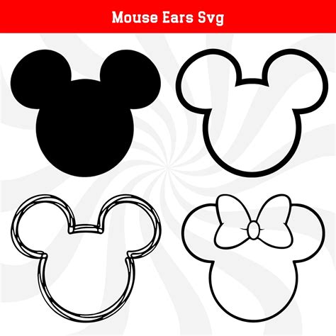 Mickey Mouse Ears Outline Clip Art