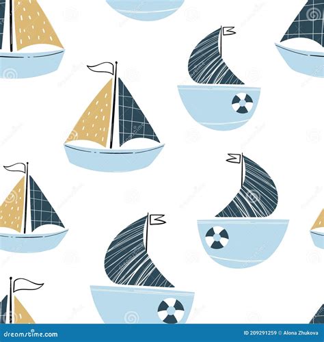 Vector Hand-drawn Color Seamless Repeating Childish Simple Pattern with ...