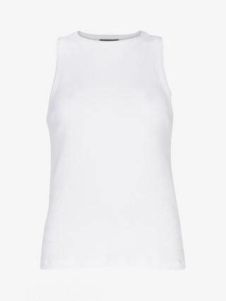 Mint Velvet High Neck Tank Top, White
