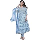 JD Finishing Rayon Printed Kurta with Pants & Dupatta Set for Women ...