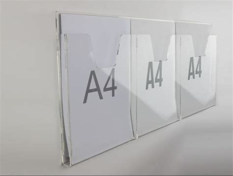 Espositore Da Parete Helit Con 5 Tasche A4 - Portariviste In Plastica Rigida, Trasparente Grigio