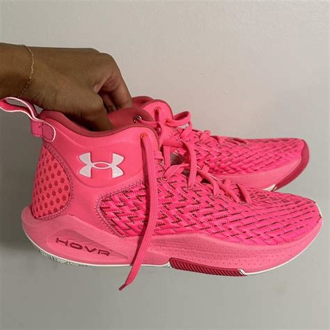 Bright Pink Under Armour HOVR Basketball Shoes... - Depop