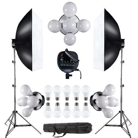 Eloies® 5 LED Softbox Lighting, 2 Light Kit Photography Professional ...