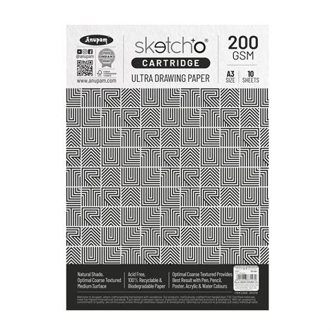 Anupam Sketch-O Ultra Drawing Cartridge Paper Pack - 200 GSM (Pack of
