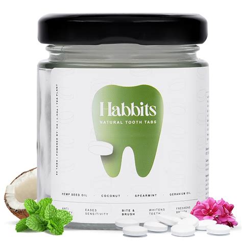 Habbits Natural Teeth Whitening Toothpaste Tablets Stain Removal and ...