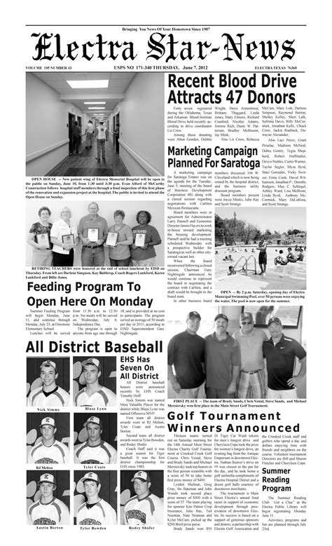 Electra Star-News (Electra, Tex.), Vol. 105, No. 43, Ed. 1 Thursday ...