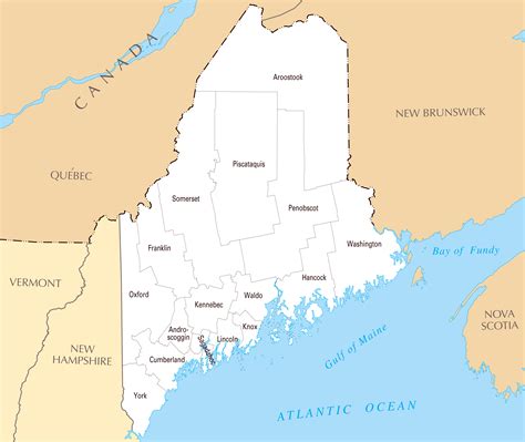 Large administrative map of Maine state | Maine state | USA | Maps of the USA | Maps collection ...