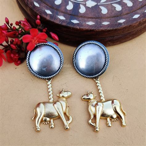 “Gaumata” Inspired Silver Look Alike Oxidised Earring – The Beta Girl ...