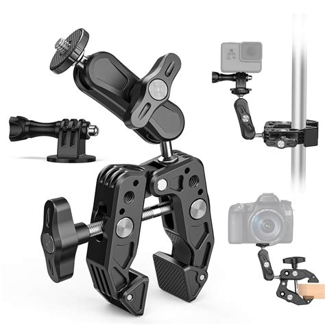 CAMOLO [Newest] Action Camera Mount,Super Clamp Mount with 1/4''&3/8 ...