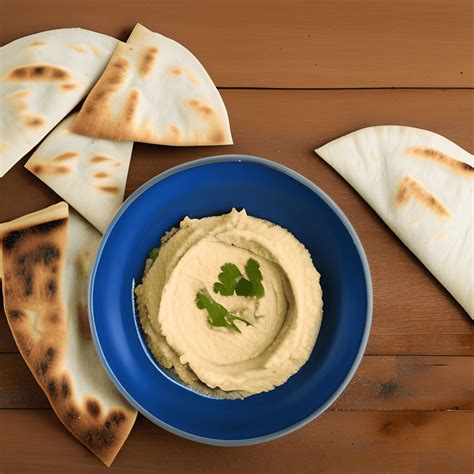 Hummus with Pita Bread · Creative Fabrica