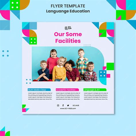 Folleto cuadrado de aprendizaje de idiomas | Archivo PSD Gratis