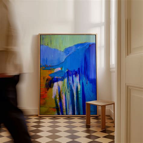 Buy Blue Cascade Dreams, Abstract Painting Wall Art Online at Best ...