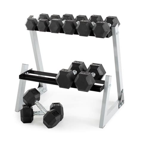 Buy Weider 200 lb. Rubber Hex Dumbbell Weight Set with Weight Rack ...