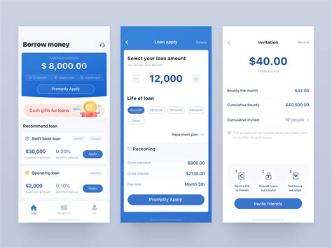 Loan, Dashboard design template, App ui design