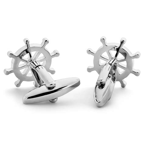 Pelagis | Silver-Tone Ship’s Wheel Cufflinks | In stock! | Trendhim