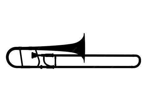 Premium Vector | Trombone silhouette, sackbut, brass musical instrument ...