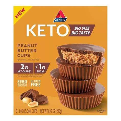 Atkins Keto Peanut Butter Cups -- 8 Cups - Vitacost