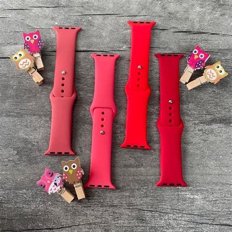 Tint And Shades Of Red Liquid Silicone Apple Watch Band for 38-40-41 m ...