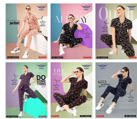 Front Open 10029 Z Grab It Sinker Collar Night Suits Wholesale Price ...