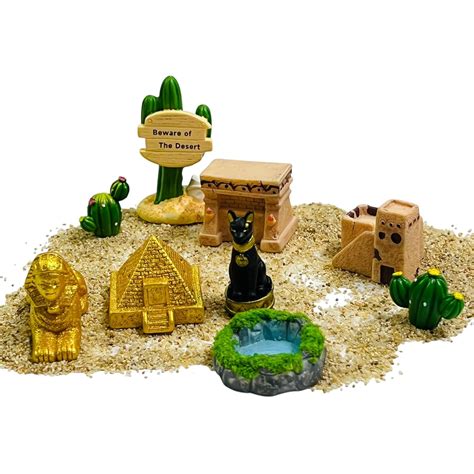 Krisah Resin Desert Theme Miniature Toys Set, 9 Pieces with Sand ...