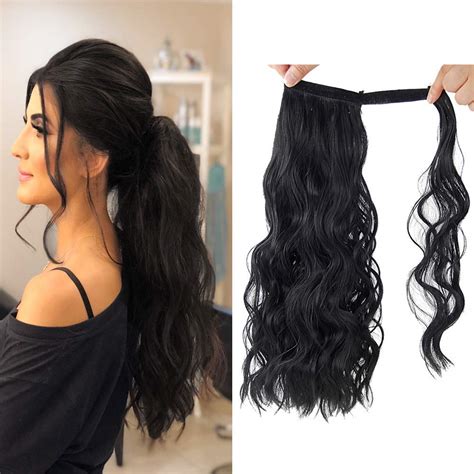 LUSH LOCKS-Wrap Around Ponytail Synthetic Hair Extension for women and ...