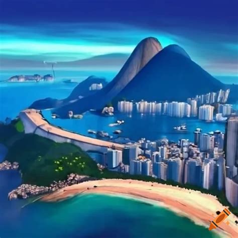 Rio de Janeiro, impeccably animated in Disney style, in stunning high ...