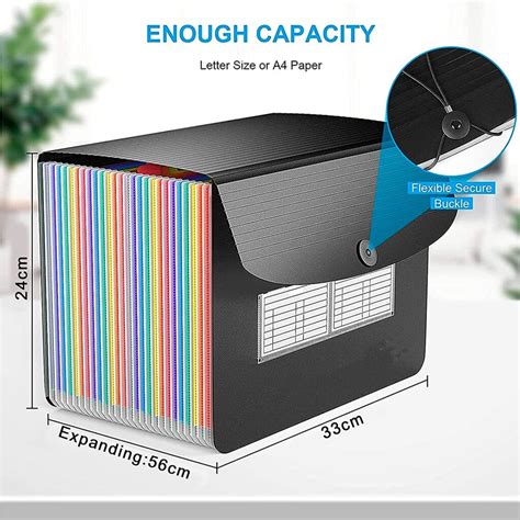 NISUN 24 Pockets File Organizer, Expanding File Folder, Plastic Letter ...