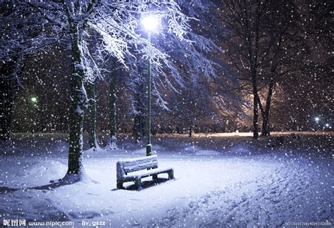 冬季雪夜摄影图__自然风景_自然景观_摄影图库_昵图网nipic.com